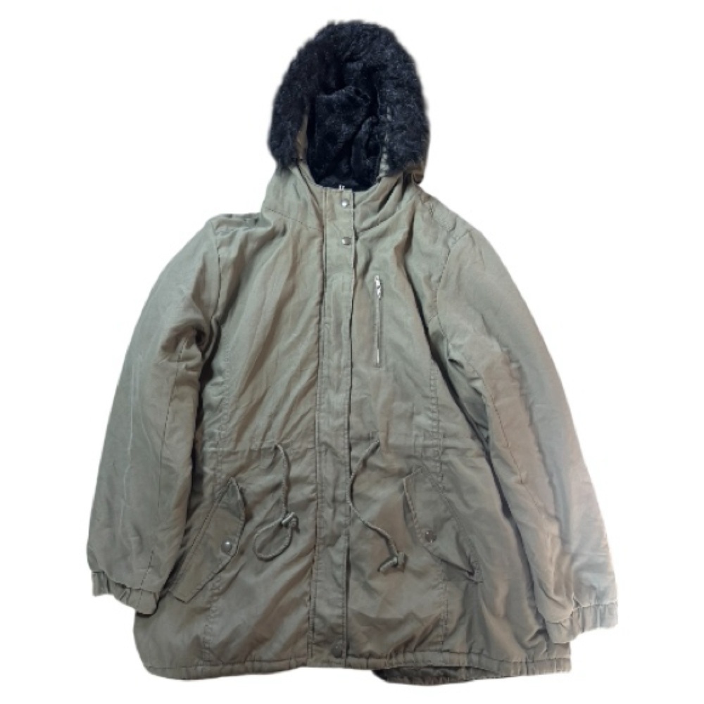 Utility Jacket with Faux Fur Hood